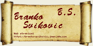 Branko Šviković vizit kartica